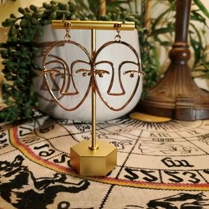 Large Abstract Picasso Face Earrings